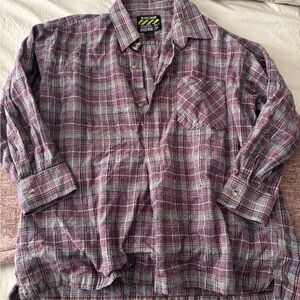 Plaid Button-Up Shirt